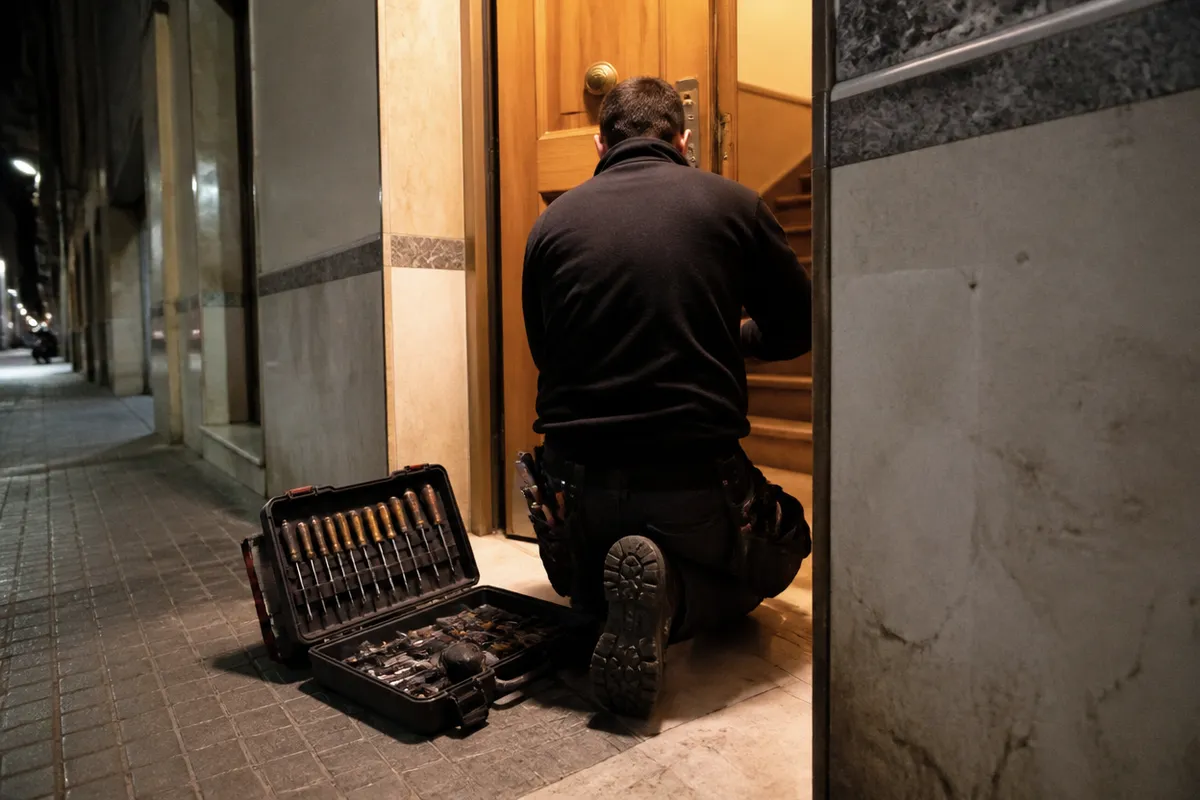 Cerrajero de Cerravalls interviene de noche en un portal de Valencia para un servicio urgente 24 horas